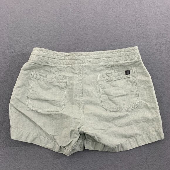 The North Face Shorts Size 10 Wander Free Linen Blend Striped Green 4" Inseam - Picture 13 of 14